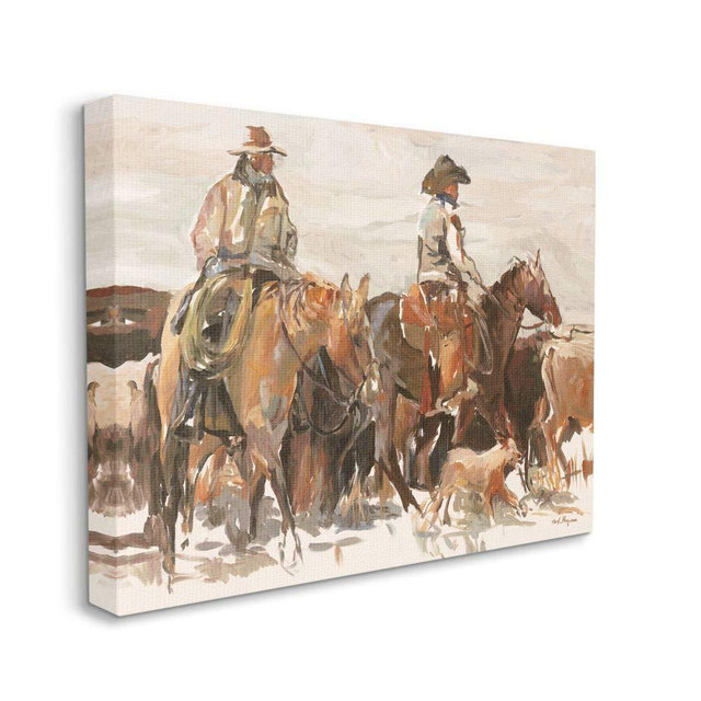 Cowboys and Horses Farm Western Painting
