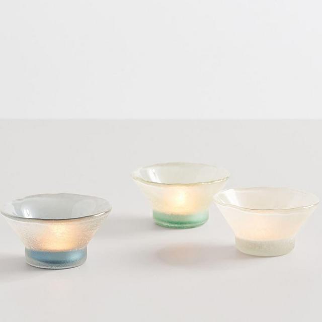 Laguna Frosted Hurricane, Multi, Tealight S/3