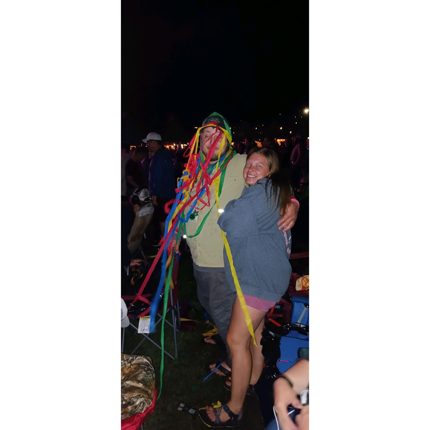 Our Timber Bay kiddos covered Kyle in the concert streamers ;) Freezebaby Anna stealing Kyle's sweatshirt as usual.