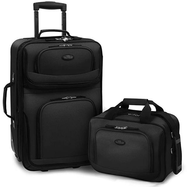 U.S. Traveler Rio Carry-on Lightweight Expandable Rolling Luggage Suitcase Set