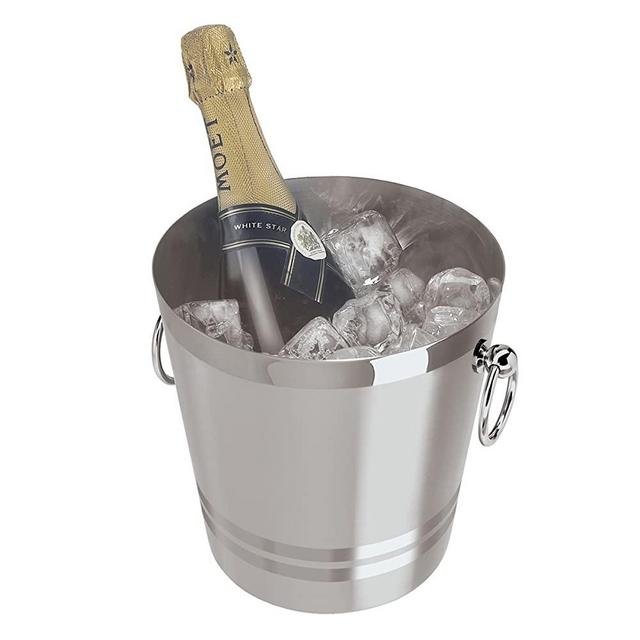 Oggi 7041 Stainless Steel Champagne Bucket, 4-1/4-Quart, Silver