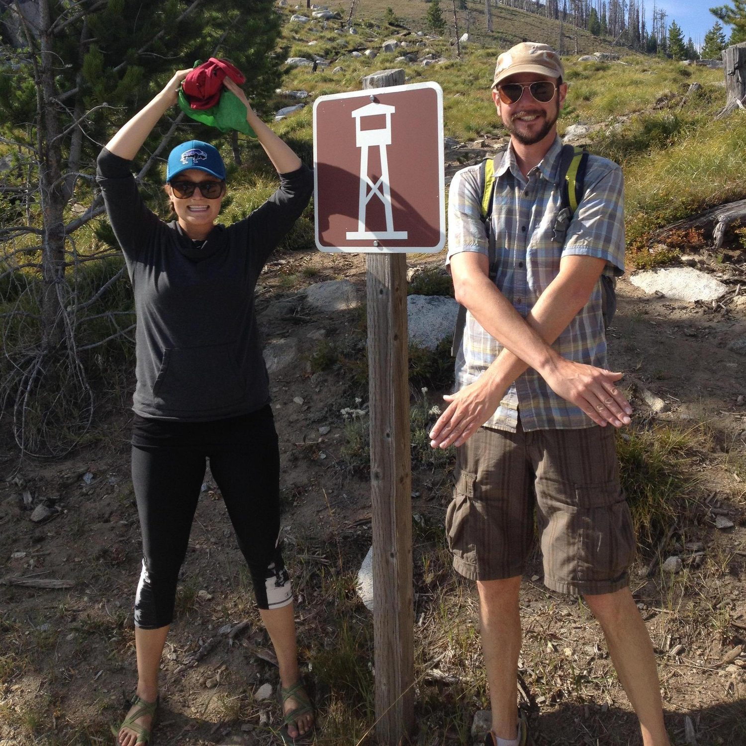I think these two hand gestures mean Montana fire tower? An unforgettable weekend adventure with Bev and Erin.