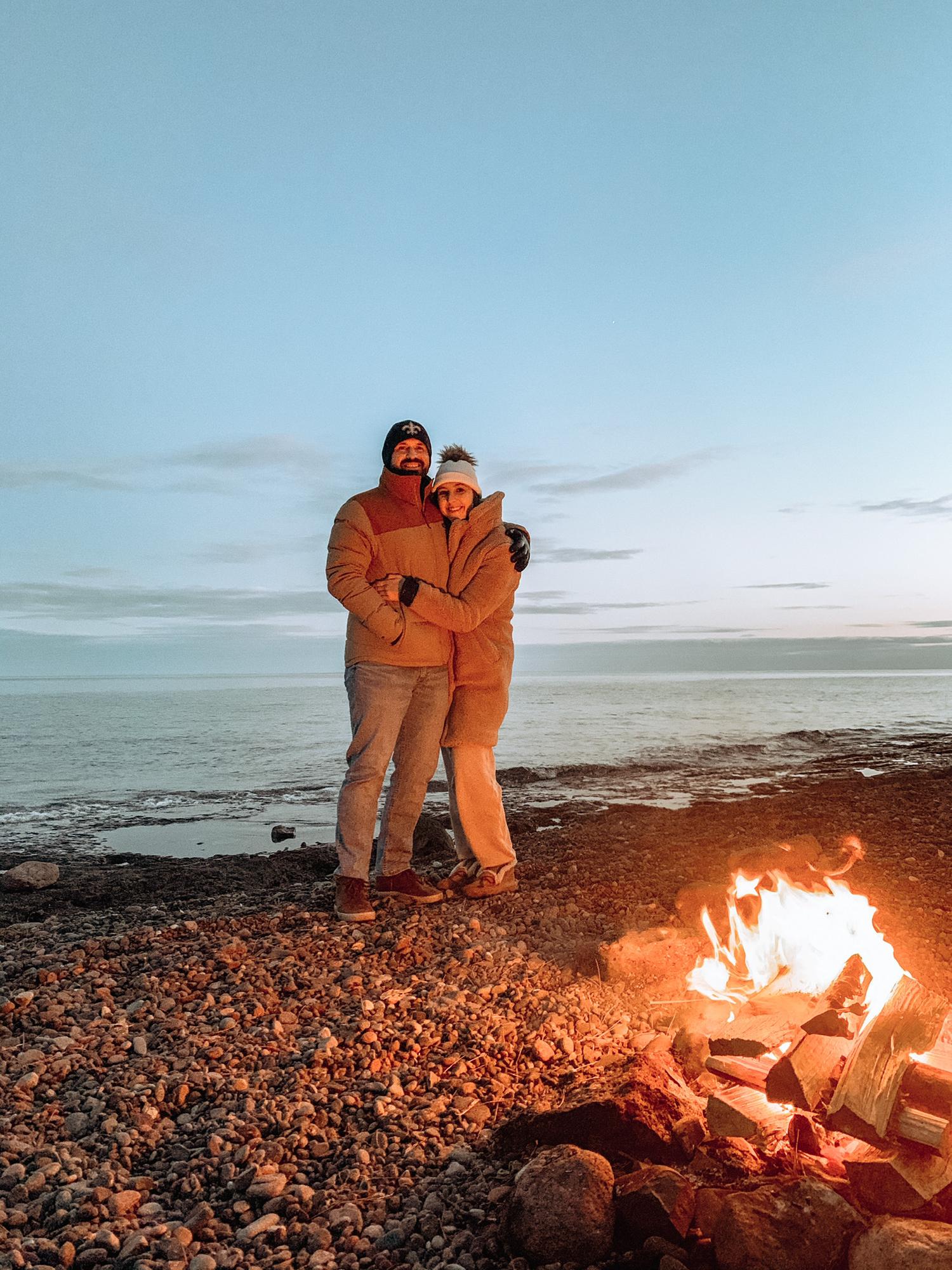 Bonfire on the beaches of Lake Superior