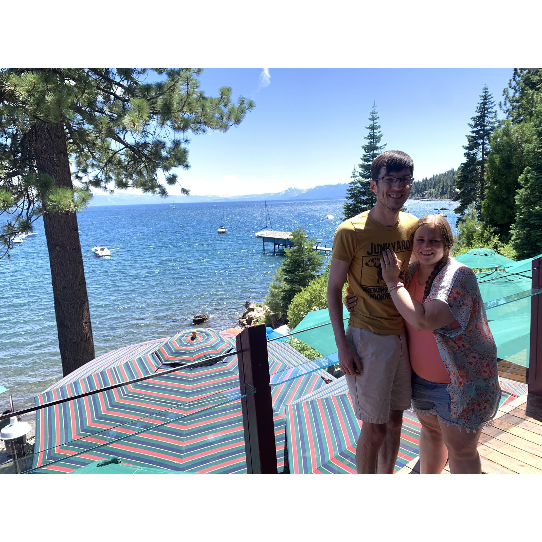 Celebrating the end of our Lake Tahoe trip with a scenic lunch