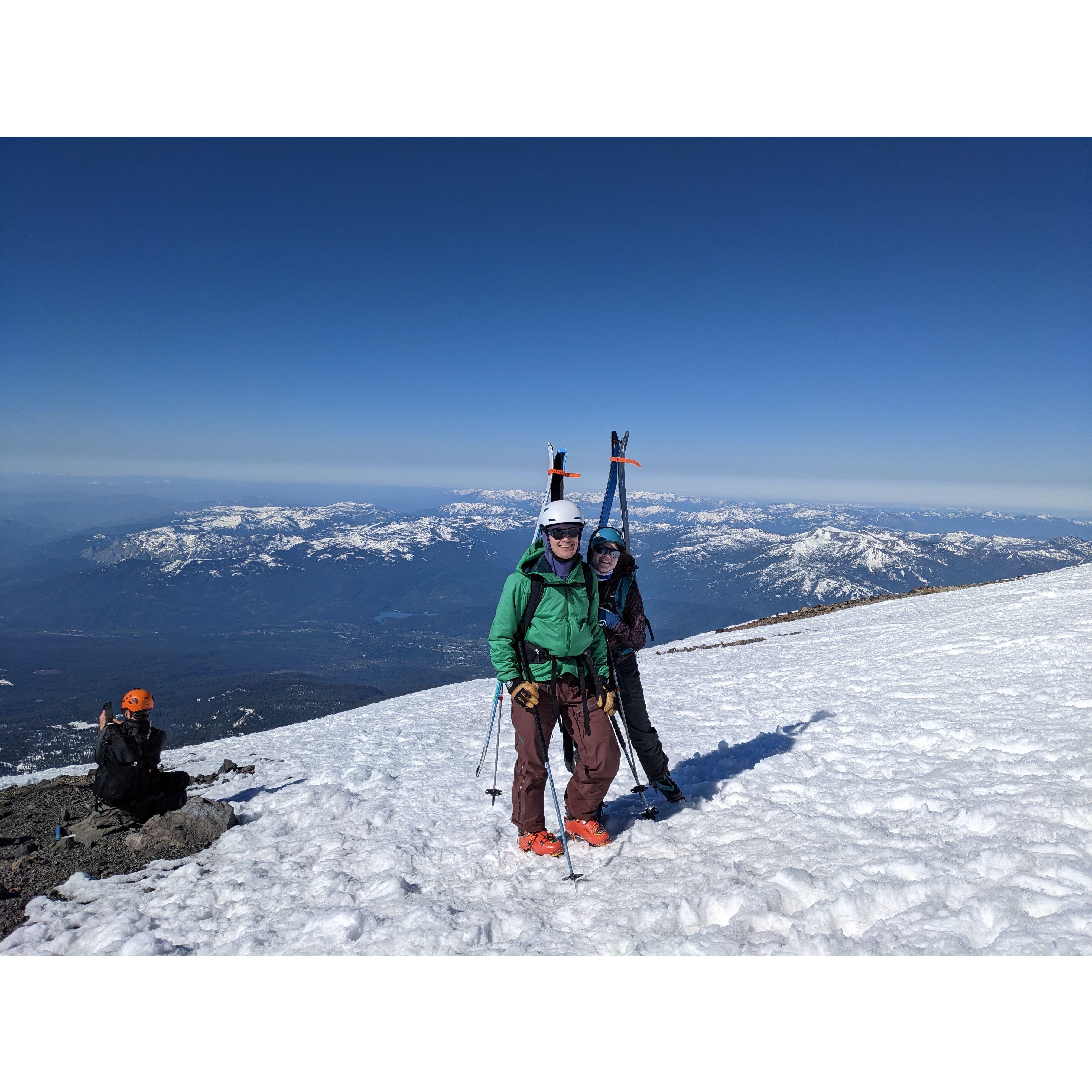 Climbing Mt. Shasta the day Austin proposed.