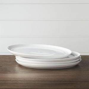 Set of 4 Hue White Dinner Plates