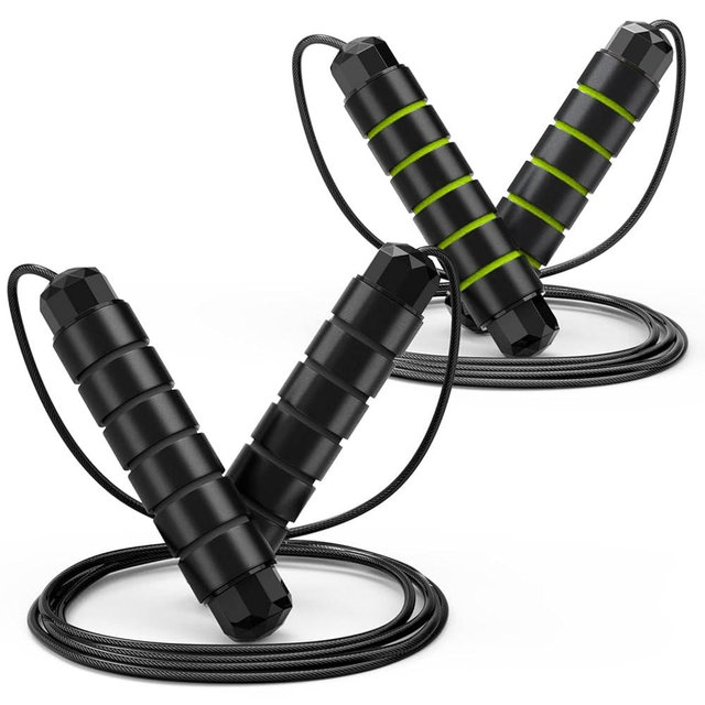 Jump Rope, Tangle-Free Rapid Speed Jumping Rope Cable with Ball Bearings for Women, Men & Kids, Adjustable Steel Jump Rope with Foam Handles for Home Gym Exercise Fitness Workout Equipment & Slim Body