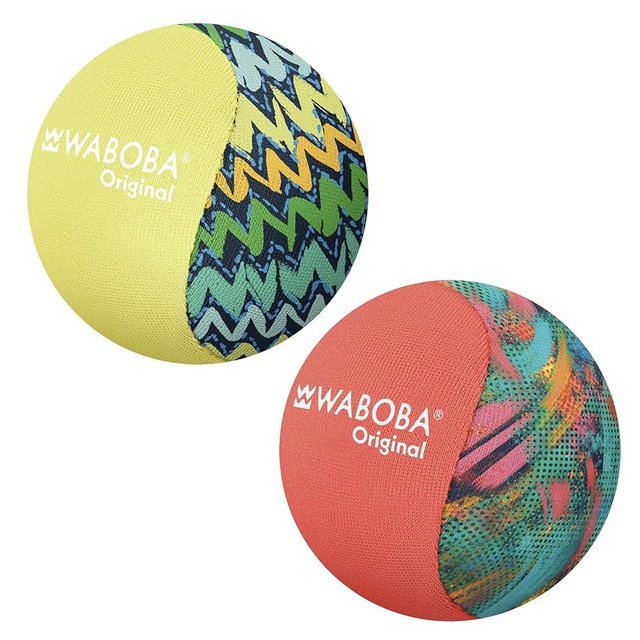 Waboba Original Water Bouncing Ball 2 Pack - Waterproof Games for Pool & Beach - Kids & Teens Outdoor Sports Gift - Abstract & Zigzag Neon Designs