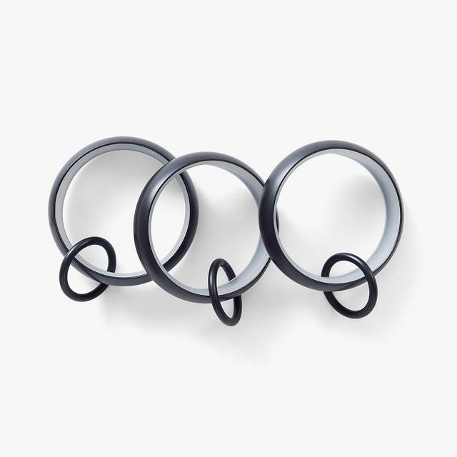 Antique Bronze Quiet-Glide Double Curtain Round Rings, Small, .75", Set of 10
