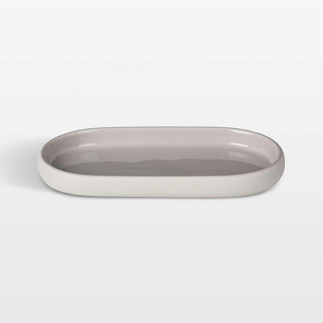 Blomus SONO Ceramic Moonbeam Cream Oval Bathroom Tray