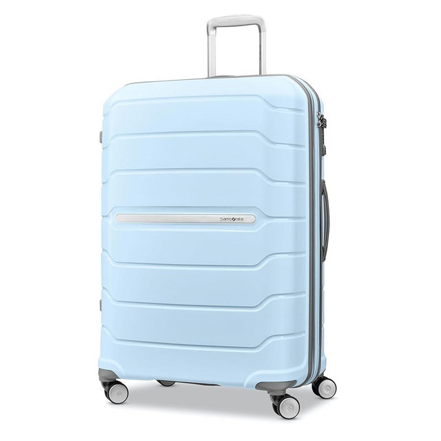 Samsonite Freeform 28-Inch Large Luggage with Dual 360° Spinner Wheels - Checked Suitcase - TSA Lock, Airline-Approved - Lightweight Durable Polypropylene Expandable Hardshell - Sky Blue