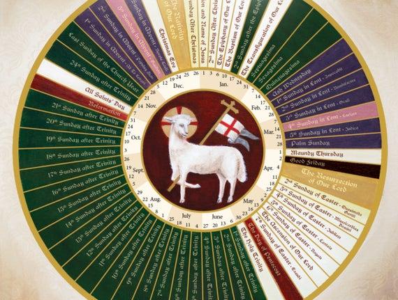 Lutheran ONE YEAR Lectionary Liturgical Calendar NO DATES