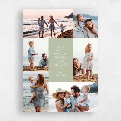 Olive Sage, Green Holiday Card - Nostalgia Portrait