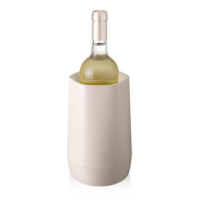 Vacu Vin Hexo Wine Chiller - Reusable, 2-in -1 Wine Bottle Cooler – Sand – Cooler Sleeve For Standard Size Bottles - Insulated Wine Bottle Chiller Made with Recycled Materials