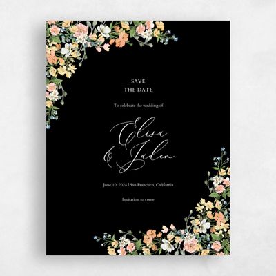 Black Wedding Save the Date - Pourpier Portrait