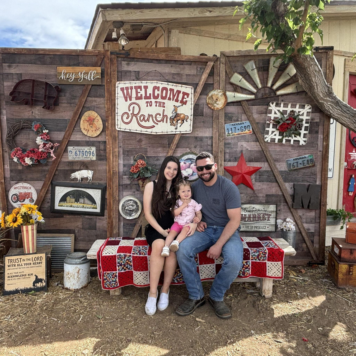 visiting the farm animals and about to pop with Emma