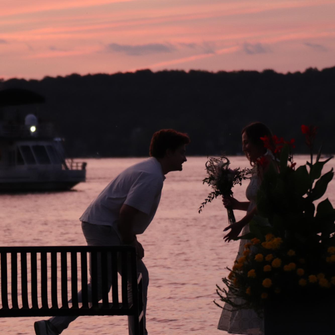 the view that my siblings had of Luke getting on his knee!