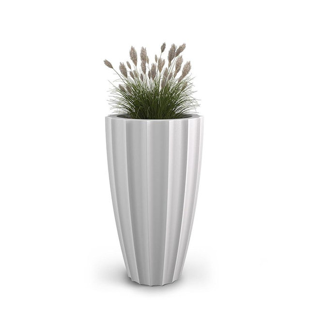 Mayne Inc. Sedona 28in Tall Planter - White - 16in Dia x 28in H - with 6.6 Gallon Built-in Water Reservoir (2832-W)