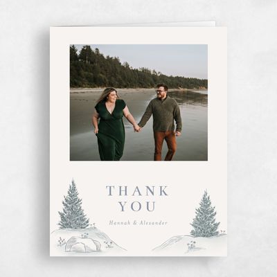Light Oatmeal, Grey Wedding Thank You - Auburn Photo