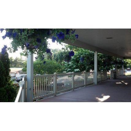 Open patio areas at the banquet hall venue.