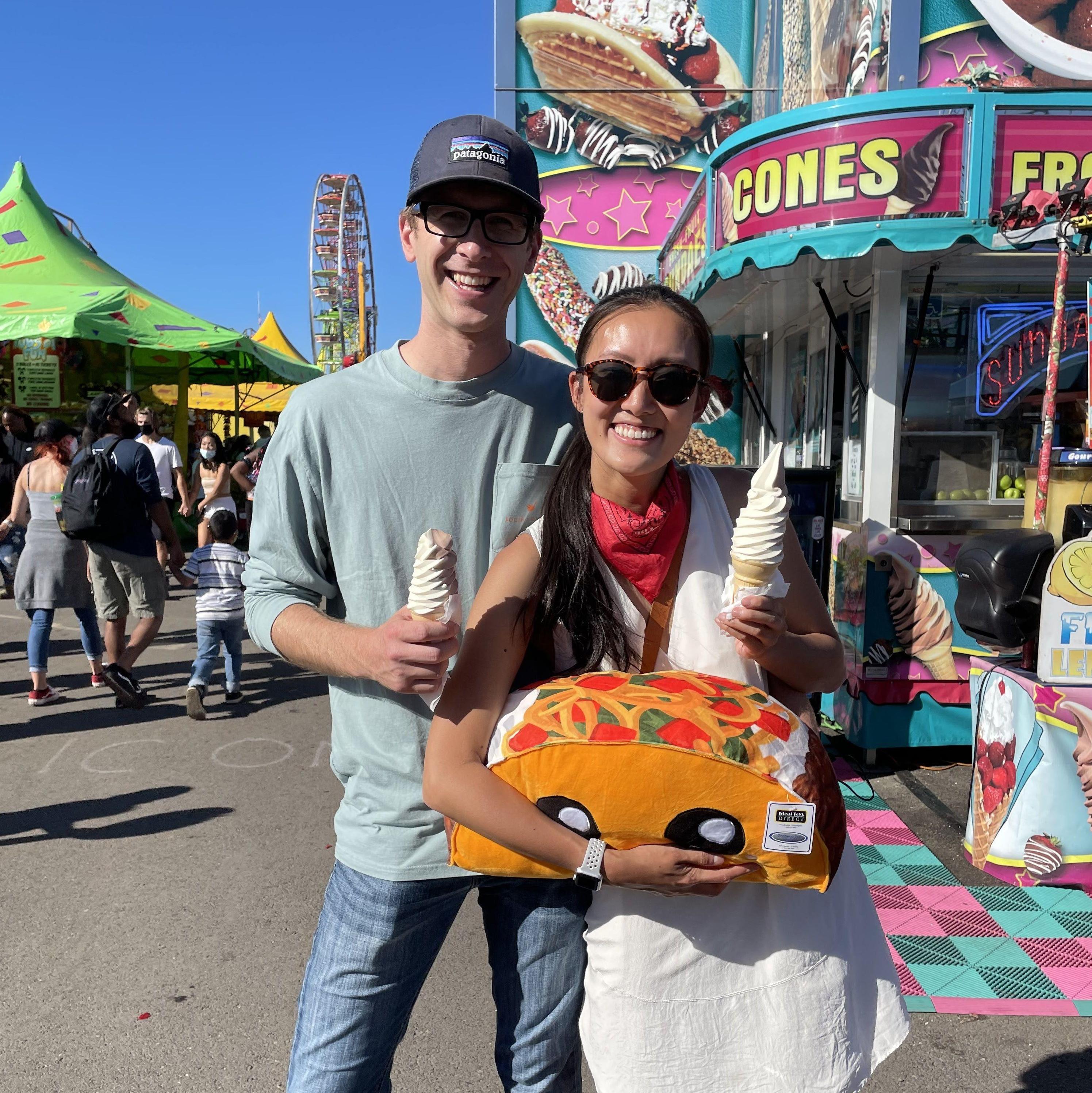 Puyallup fair (Mimi won that taco for Nathan)