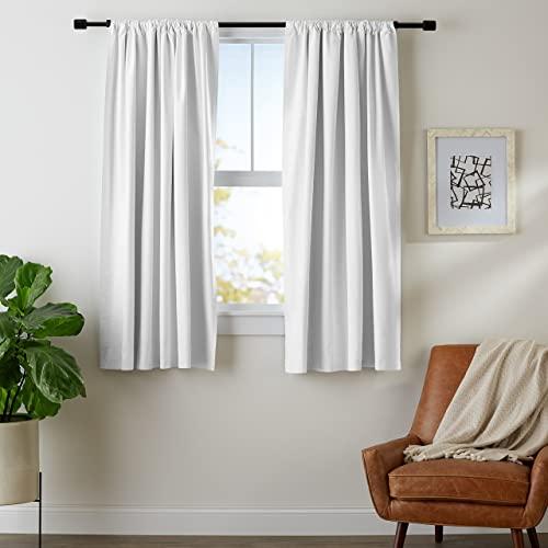 AmazonBasics Blackout Curtain Set - 52''x 63'', White, 4-Pack
