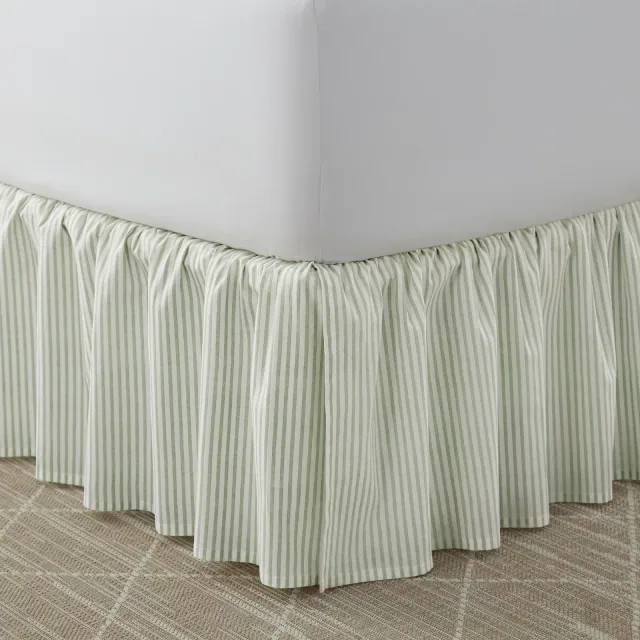 Laura Ashley Classics 100% Cotton - Ruffled Bedskirt Green- Full