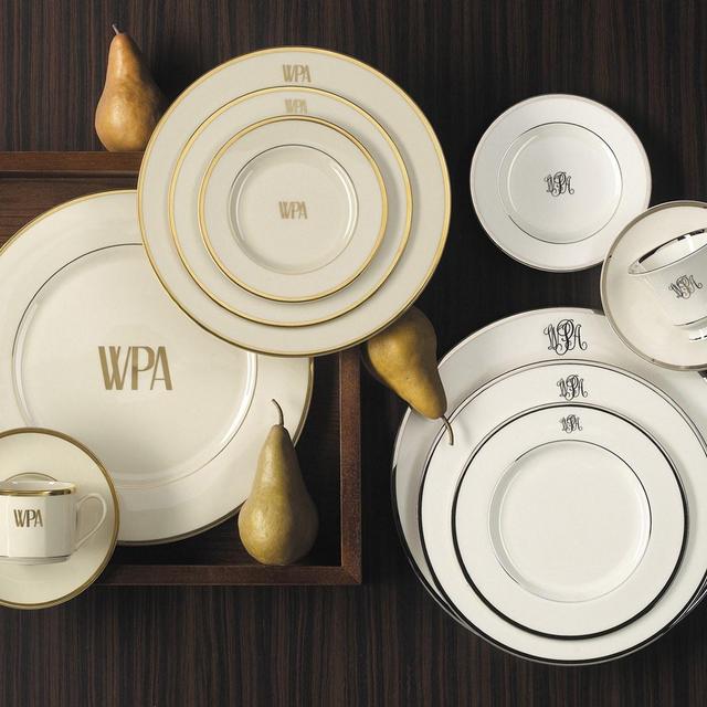 Pickard China ~ Signature With Monogram - Gold ~ Ultra-White ~ Dinner Plate, Price $80.00 in Tallahassee, FL from My Favorite Things