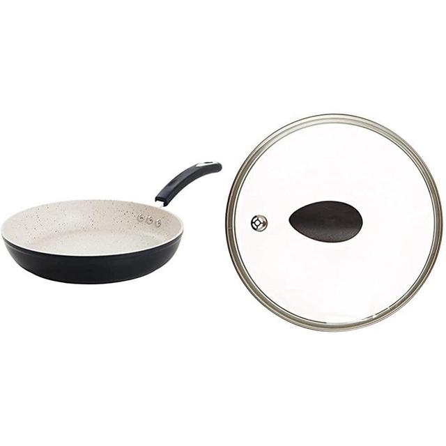 Ozeri 10" Sti Earth Frying Pan, 100% APEO & PFOA-Free Stone-Derived Non-Stick Coating from Germany, Inch, Lava Black & arth Frying Pan Lid in Tempered Glass, by Ozeri