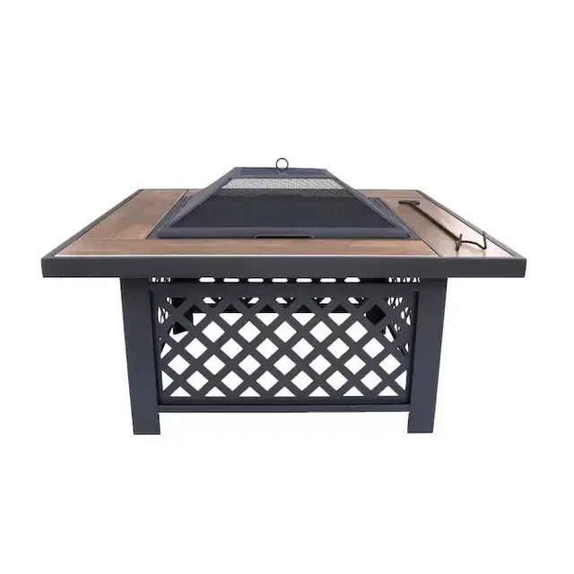 Style Selections 37.5-in W Black Steel Wood-Burning Fire Pit