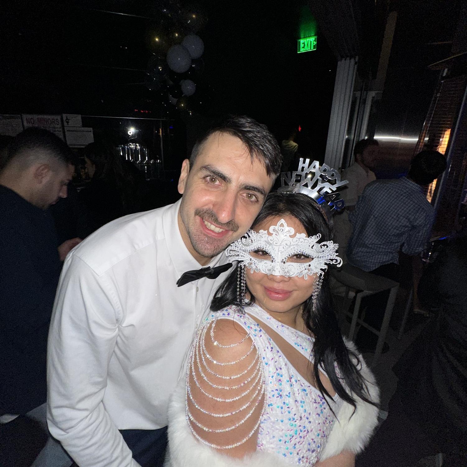Kolby and Sara went to a masquerade for New Year's Eve held at the place where they got engaged.