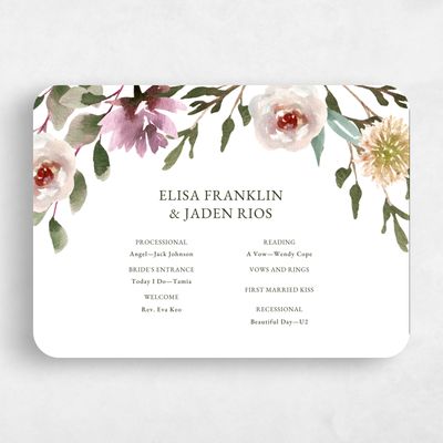 Beige Rounded Wedding Program - Windsong