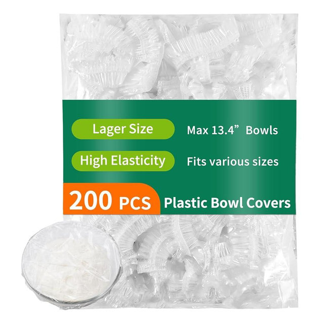 200Pcs Bowl Covers for Bread Proofing, Bowls Fits up to 12"/ 9", Shower Caps Sourdough Bread Baking Supplies, Plastic Wrap for Food Proofing Cover