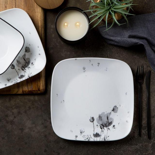 Corelle Square Fleurs Du Soir 16-piece Dinnerware Set