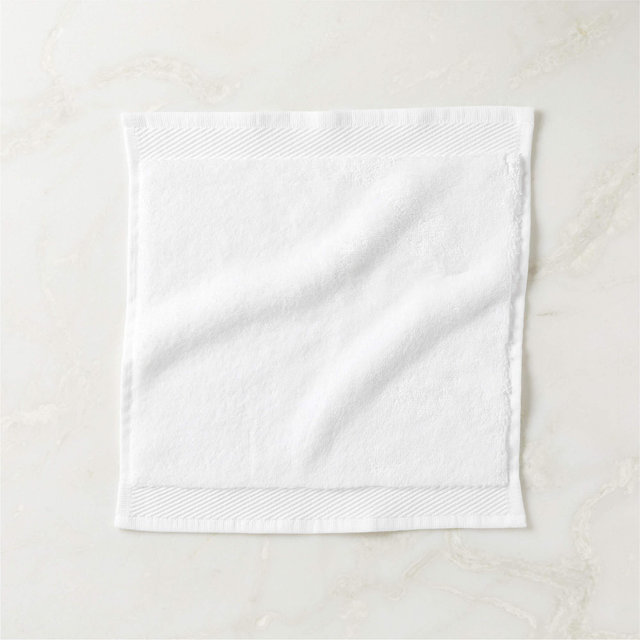 Arlow Organic Cotton White Washcloth