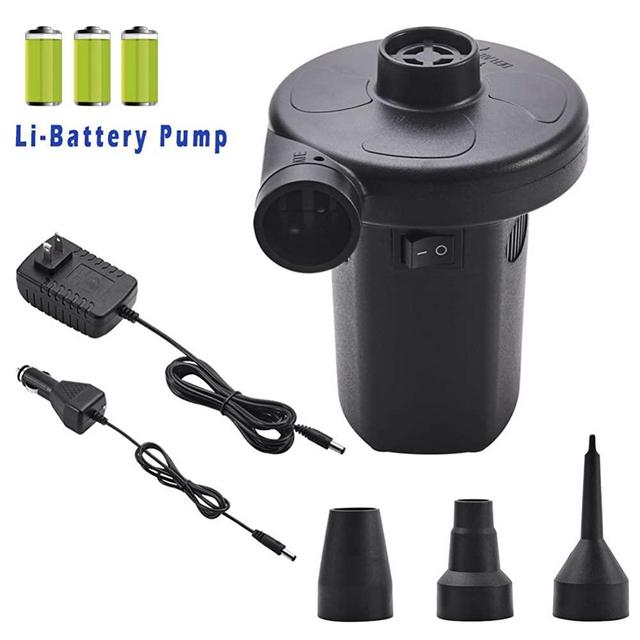 Lihebcen Rechargeable Electric Air Pump, Portable Air Pump Inflator & Deflator with 3 Nozzles, Perfect Air Pump for Air Beds, Air Mattresses, Pool Toys & Inflatable