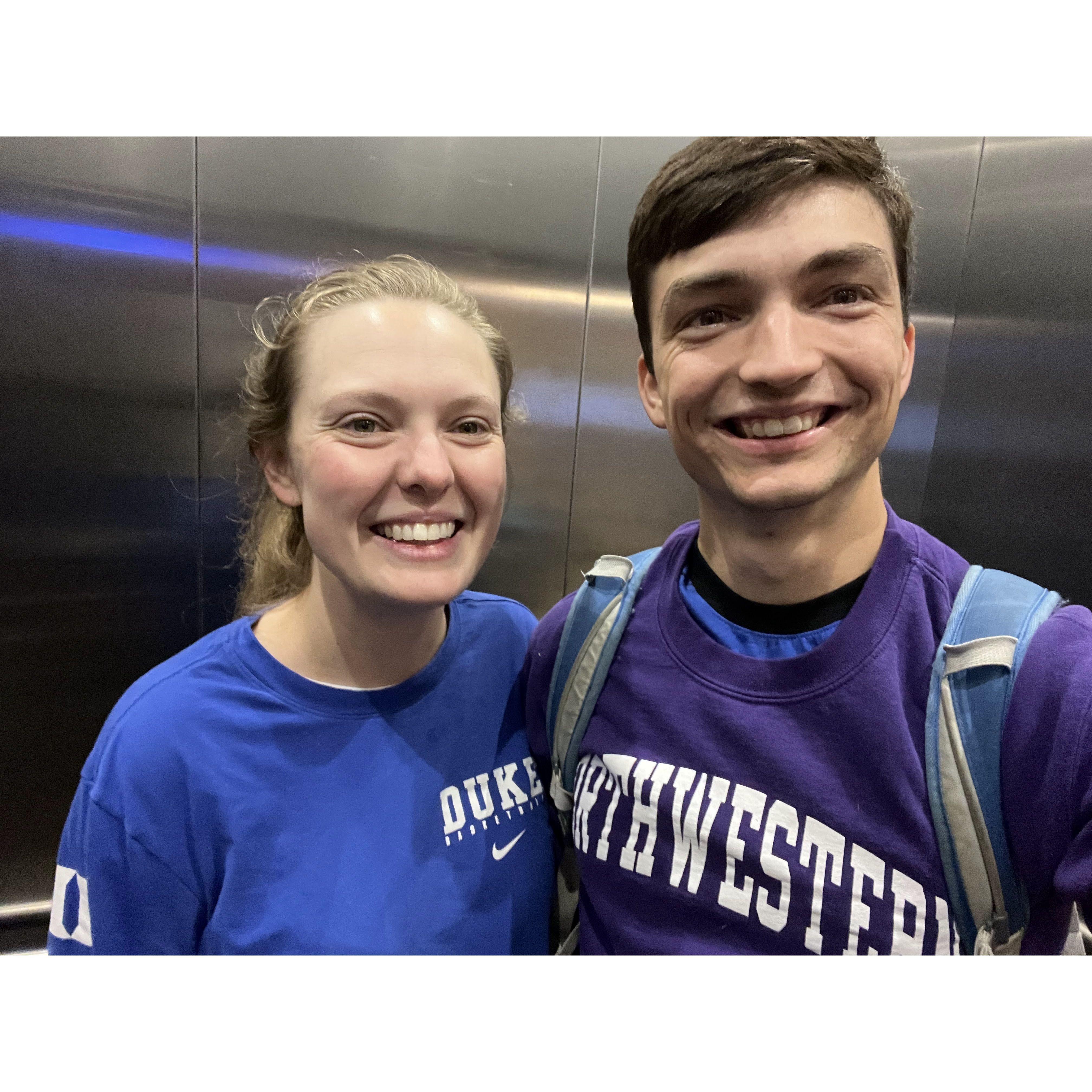 "She sure looks good in Duke blue" "I love a man in purple"