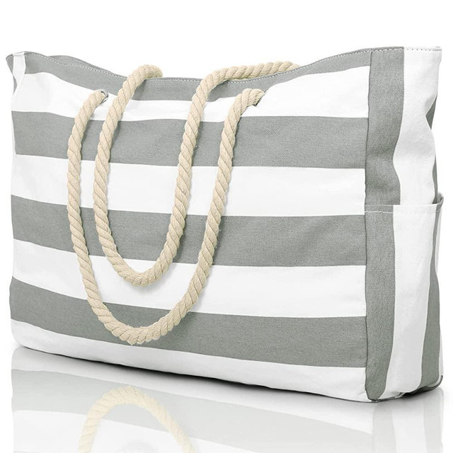 Beach Bags for Women, Large Waterproof Beach Tote Bag with Zipper Beach Bags Waterproof Sandproof Swim Pool Bag Large Tote