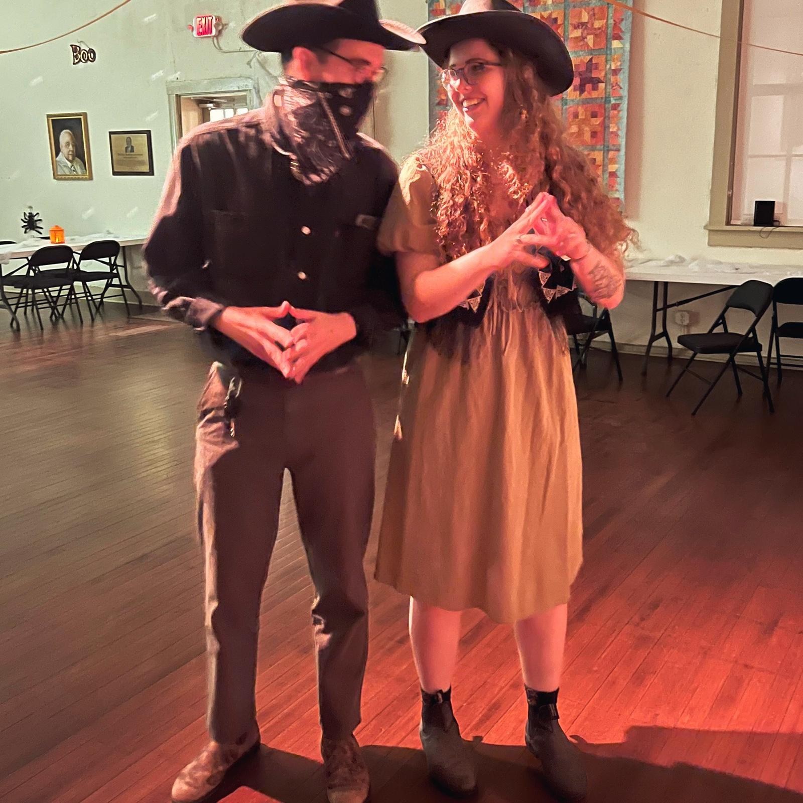 Cowboy costumes at the PA school Halloween party