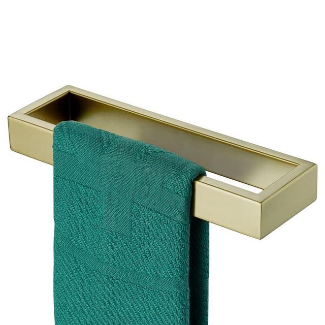 KOKOSIRI Towel Ring Brushed Gold Hand Towel Holder 9 Inch Kitchen Towel Hanger Rack Stainless Steel Bathroom Hardware Wall Mounted, 1 Pack B4008BG-L9