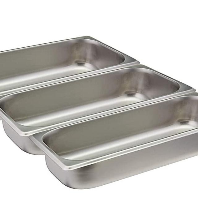 Tiger Chef Third Size Stainless Steel Steam Table Water Pan, Food Pan For Food Warmer Buffet Server for Parties, Restaurants, Catering Supplies (3, Third Size)