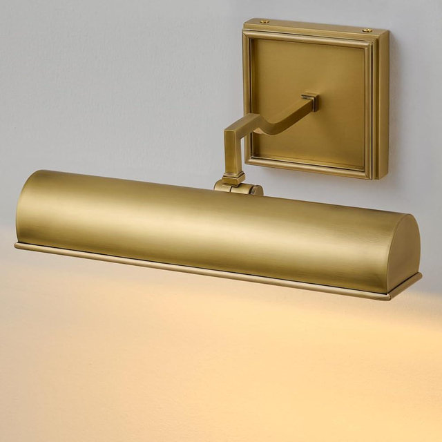 Gold Dimmable Art Picture Light: 12" Brass Hardwired Display Wall Lights - Vintage Art Decor Sconce Lighting Over Pictures Frame - Linear Artwork Light for Gallery Museum Painting E26 Bulbs Included