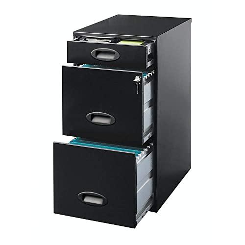 Realspace SOHO 3-Drawer Organizer Vertical File Cabinet, 27"H x 14 1/4"W x 18"D, Black