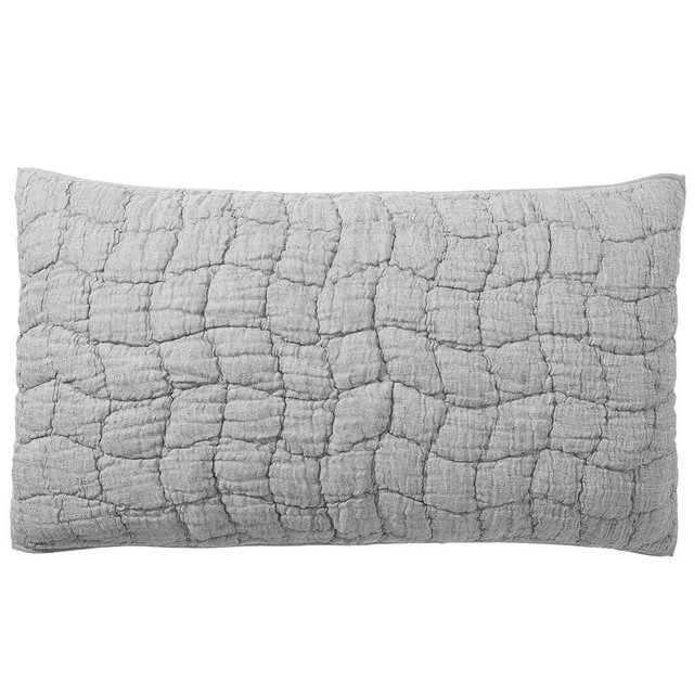 Cloud Handcrafted Cotton/Linen Quilted Sham, King, Gray