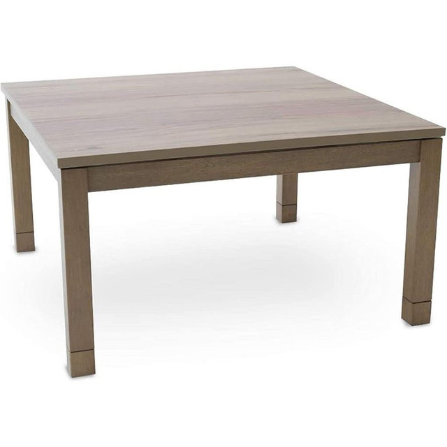 BJDesign Kotatsu - Japanese Heated Table - Wooden Chabudai Furniture with 120V Electric Heater - Low-Lying Dining and Work Desk with Temperature Control Knob (29x29in, Natural)