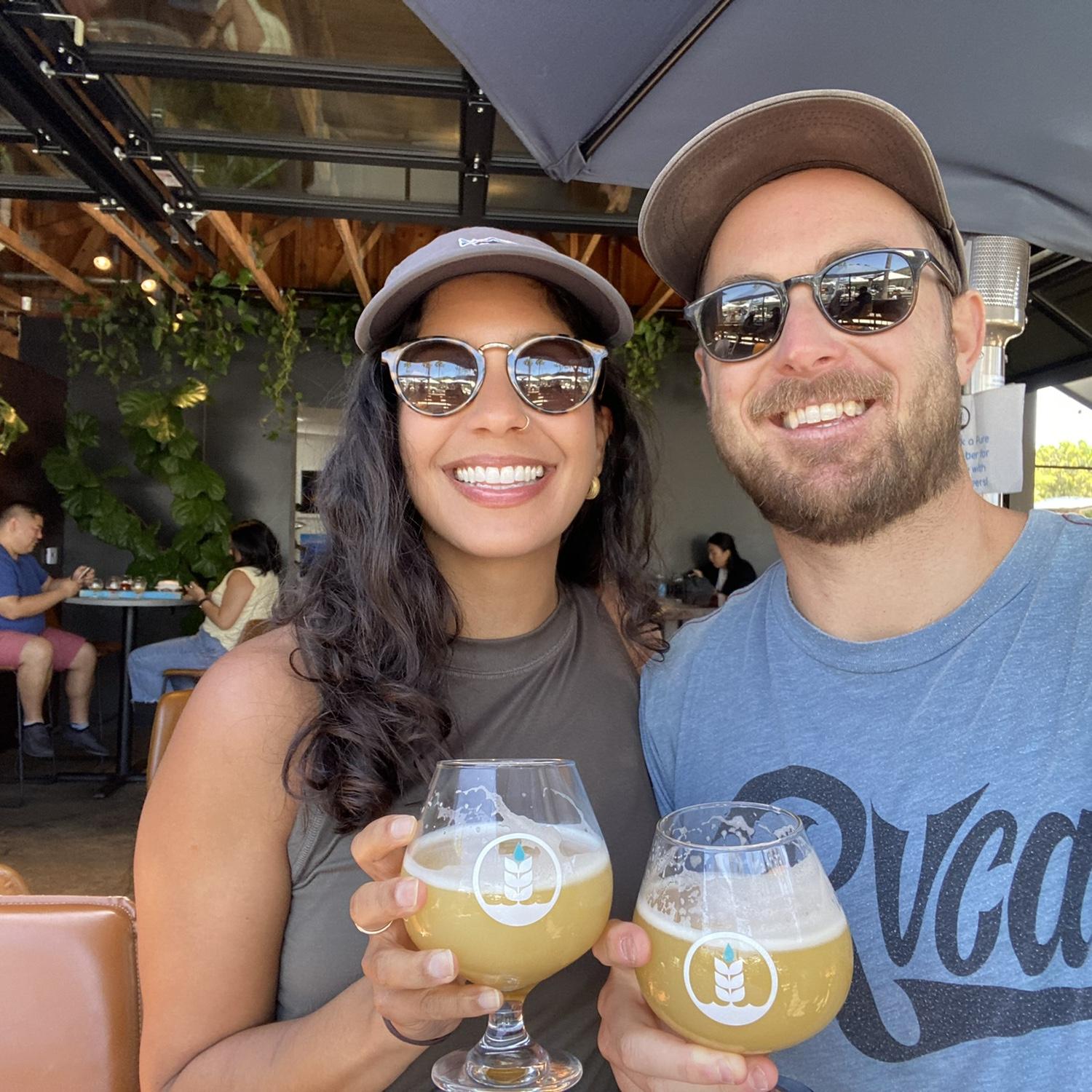 Post bike ride cold one at one of our favorite breweries
