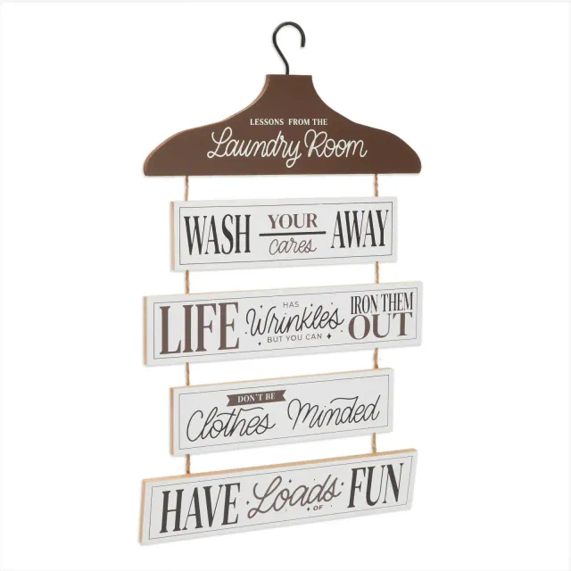 Farmlyn Creek Rustic Hanging Wall Decor, Lessons from The Laundry Room Sign