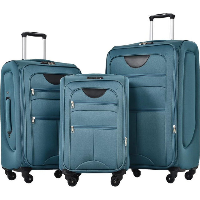 ClearYup Luggage Sets 3 Piece Softside Expandable Lightweight Durable Softshell Suitcase Sets Spinner Wheels TSA Lock