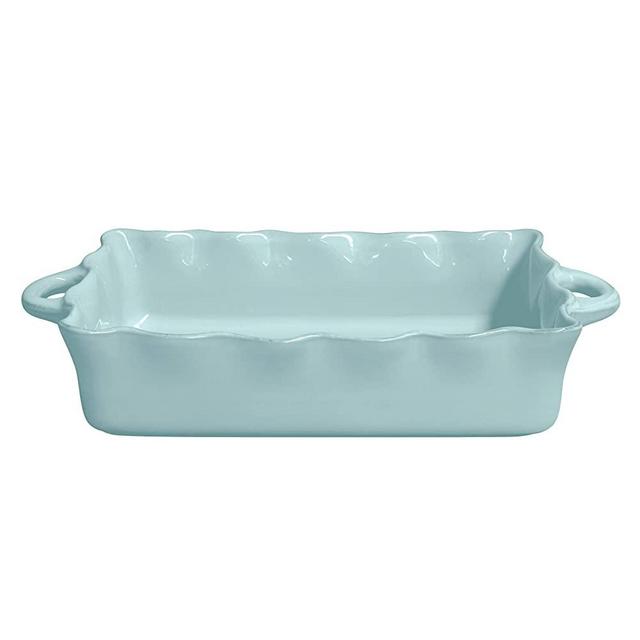 Casafina Stoneware Ceramic Dish Cook & Host Collection Large Rectangular Baker Casserole, (Blue) L14"xW10"