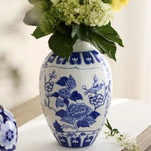 Small Blue Floral Chinoiserie Vase